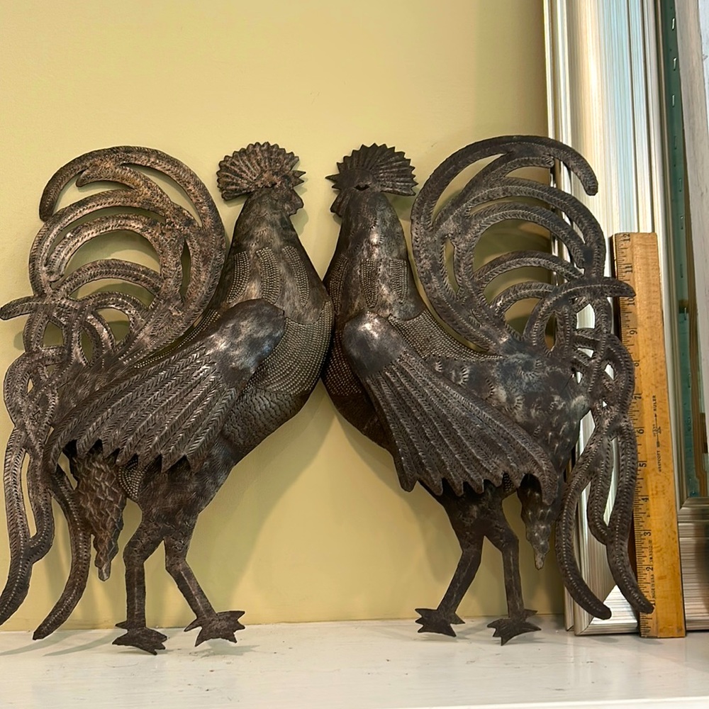 Decorative Metal Roosters